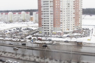 Эффект миниатюры на улицах Тольятти